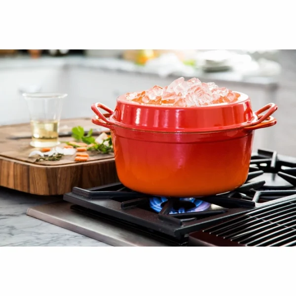 le creuset doufeu oval casserole dish cherry red 32 cm