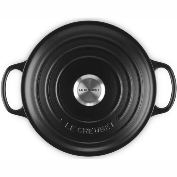 le creuset signature matte black casserole 24 cm