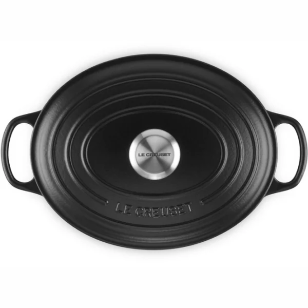 le creuset signature oval casserole dish in matte black 27 cm