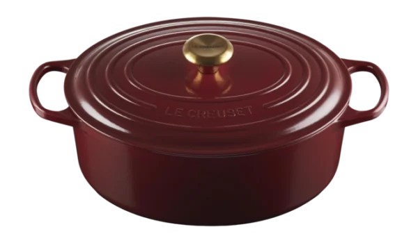le creuset signature oval garnet casserole 29 cm