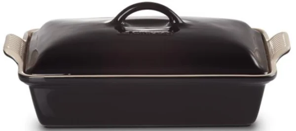 le creuset rectangular roasting dish with lid black 33 cm