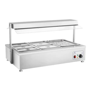 Bain marie 1700 watts - 6 bacs GN - avec compartiment pour viande